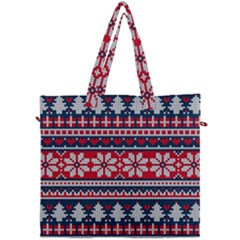 Beautiful Knitted Christmas Pattern Canvas Travel Bag by Vaneshart