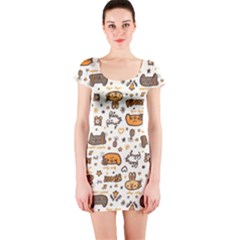 Animal Patterns Safari Short Sleeve Bodycon Dress by Vaneshart