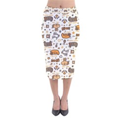 Animal Patterns Safari Velvet Midi Pencil Skirt by Vaneshart