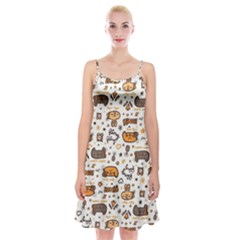 Animal Patterns Safari Spaghetti Strap Velvet Dress