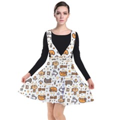 Animal Patterns Safari Plunge Pinafore Dress