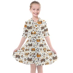 Animal Patterns Safari Kids  All Frills Chiffon Dress by Vaneshart