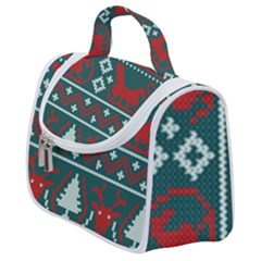 Beautiful Knitted Christmas Pattern Satchel Handbag by Vaneshart