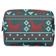 Beautiful Knitted Christmas Pattern Make Up Pouch (medium) by Vaneshart