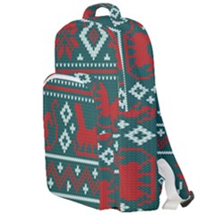 Beautiful Knitted Christmas Pattern Double Compartment Backpack by Vaneshart