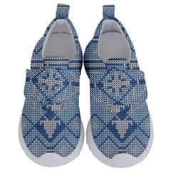 Beautiful Knitted Christmas Pattern Kids  Velcro No Lace Shoes by Vaneshart