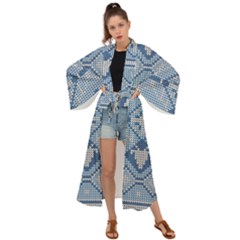 Beautiful Knitted Christmas Pattern Maxi Kimono by Vaneshart