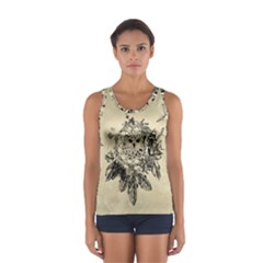 Owl On A Dreamcatcher Sport Tank Top  by FantasyWorld7