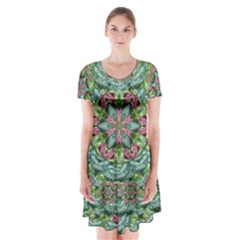 So Much Hearts And Love Short Sleeve V-neck Flare Dress by pepitasart