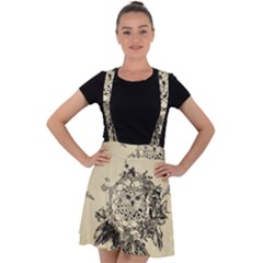 Owl On A Dreamcatcher Velvet Suspender Skater Skirt