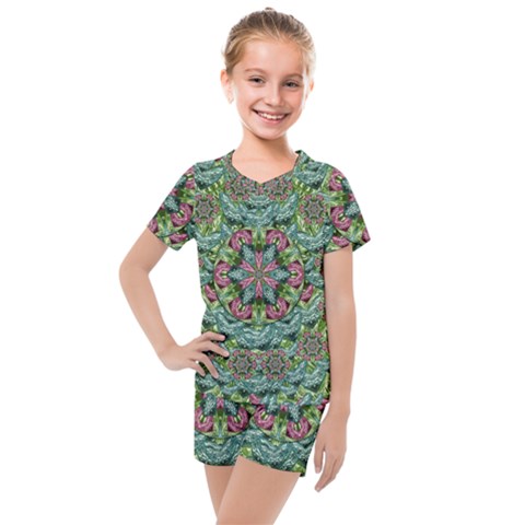 So Much Hearts And Love Kids  Mesh Tee And Shorts Set by pepitasart