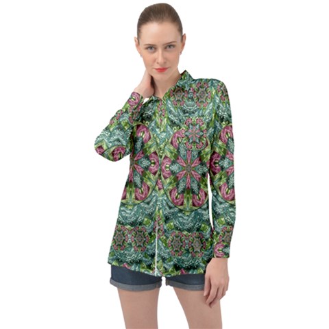 So Much Hearts And Love Long Sleeve Satin Shirt by pepitasart