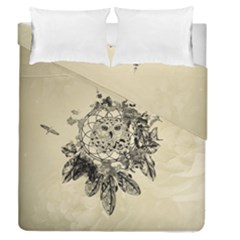 Owl On A Dreamcatcher Duvet Cover Double Side (queen Size) by FantasyWorld7