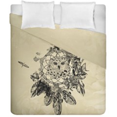 Owl On A Dreamcatcher Duvet Cover Double Side (california King Size)