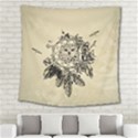 Owl On A Dreamcatcher Square Tapestry (Large) View2