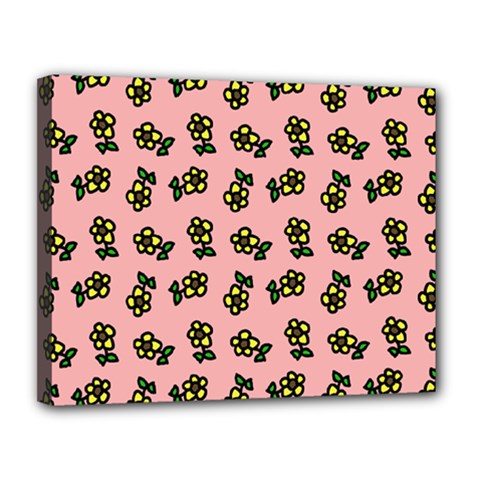 Daisy Pink Canvas 14  X 11  (stretched) by snowwhitegirl