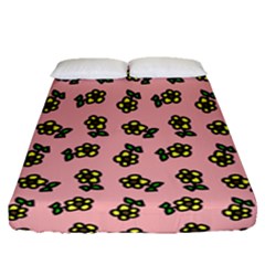 Daisy Pink Fitted Sheet (queen Size) by snowwhitegirl