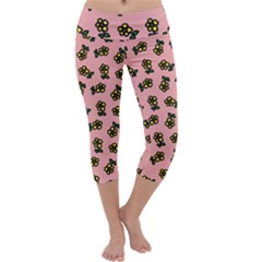 Daisy Pink Capri Yoga Leggings by snowwhitegirl