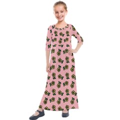 Daisy Pink Kids  Quarter Sleeve Maxi Dress by snowwhitegirl