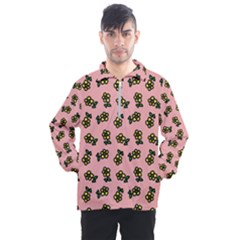 Daisy Pink Men s Half Zip Pullover by snowwhitegirl