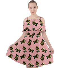 Daisy Pink Cut Out Shoulders Chiffon Dress by snowwhitegirl