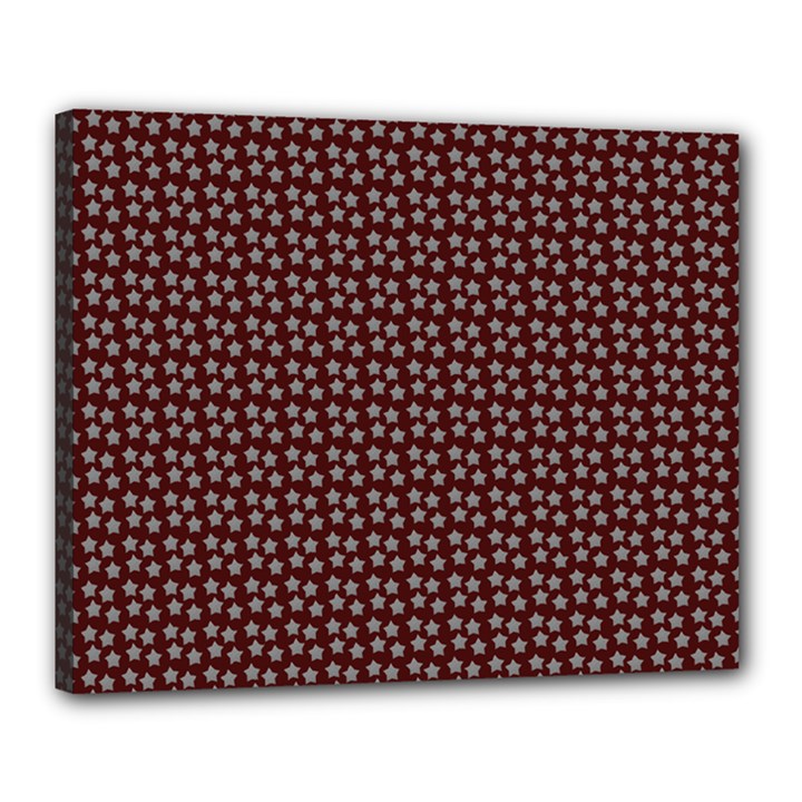 Grey Star Navy Burgundy Canvas 20  x 16  (Stretched)