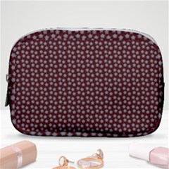 Grey Star Navy Burgundy Make Up Pouch (small)