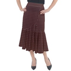 Grey Star Navy Burgundy Midi Mermaid Skirt