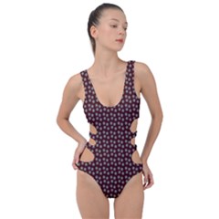 Grey Star Navy Burgundy Side Cut Out Swimsuit by snowwhitegirl