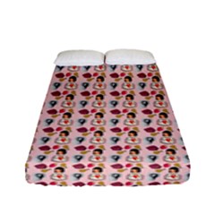 Valentine Girl Pink Fitted Sheet (full/ Double Size) by snowwhitegirl