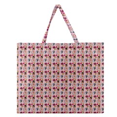 Valentine Girl Pink Zipper Large Tote Bag by snowwhitegirl