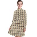 Chrix Pat Beige Long Sleeve Chiffon Shirt Dress View1