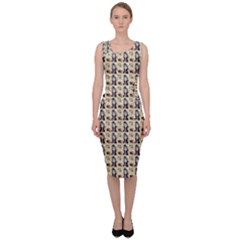 Chrix Pat Beige Sleeveless Pencil Dress by snowwhitegirl