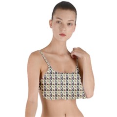 Chrix Pat Beige Layered Top Bikini Top 