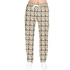 Chrix Pat Beige Women Velvet Drawstring Pants