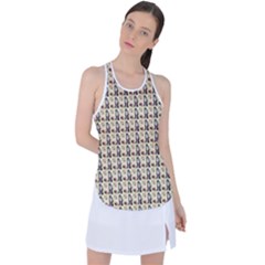 Chrix Pat Beige Racer Back Mesh Tank Top by snowwhitegirl