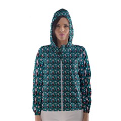 Chrix Pat Teal Women s Hooded Windbreaker