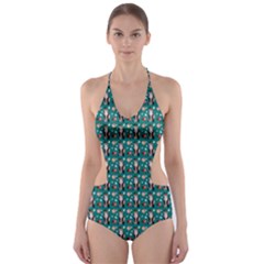 Chrix Pat Teal Cut-out One Piece Swimsuit by snowwhitegirl