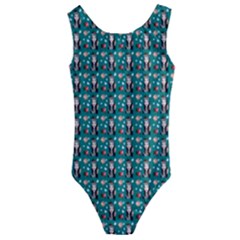 Chrix Pat Teal Kids  Cut-out Back One Piece Swimsuit by snowwhitegirl