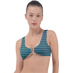 Chrix Pat Teal Ring Detail Bikini Top