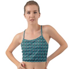 Chrix Pat Teal Mini Tank Bikini Top