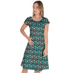 Chrix Pat Teal Classic Short Sleeve Dress