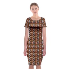 Chrix Pat Russet Classic Short Sleeve Midi Dress by snowwhitegirl