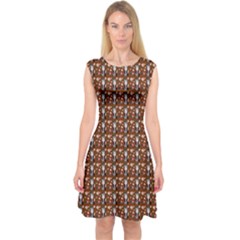 Chrix Pat Russet Capsleeve Midi Dress by snowwhitegirl