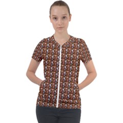 Chrix Pat Russet Short Sleeve Zip Up Jacket by snowwhitegirl