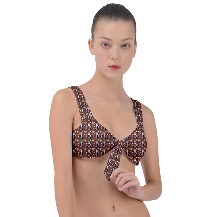 Chrix Pat Russet Front Tie Bikini Top