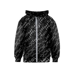 Black And White Ethnic Geometric Pattern Kids  Zipper Hoodie by dflcprintsclothing