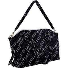 Black And White Ethnic Geometric Pattern Canvas Crossbody Bag