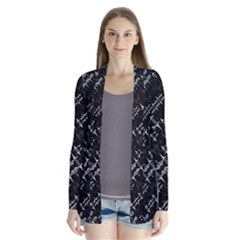 Black And White Ethnic Geometric Pattern Drape Collar Cardigan by dflcprintsclothing