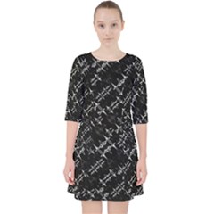 Black And White Ethnic Geometric Pattern Pocket Dress